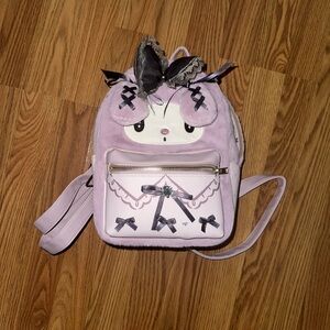 Cute Plush Backpack with Bow Accents